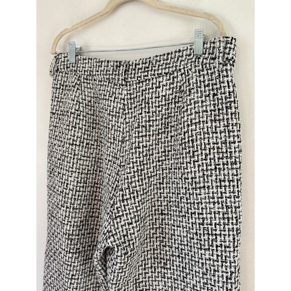 Commense Houndstooth Tweed High Rise Wide Leg Trouser Pants Women’s Size XL - Picture 9 of 11